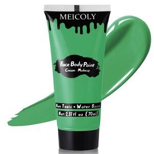 MEICOLY Green Face Body Paint,2.37Oz Large Tube Water Based Washable Body Paint